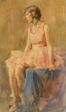 Russian Ballet Dancer, Figurative Painting by Murlidhar Achrekar, Watercolour on Paper, 13.5 X 15.5